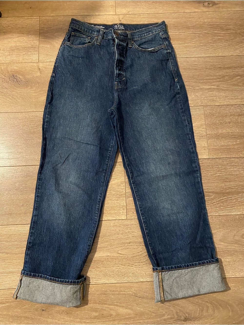 a.n.a Dark Indigo Relaxed Jeans